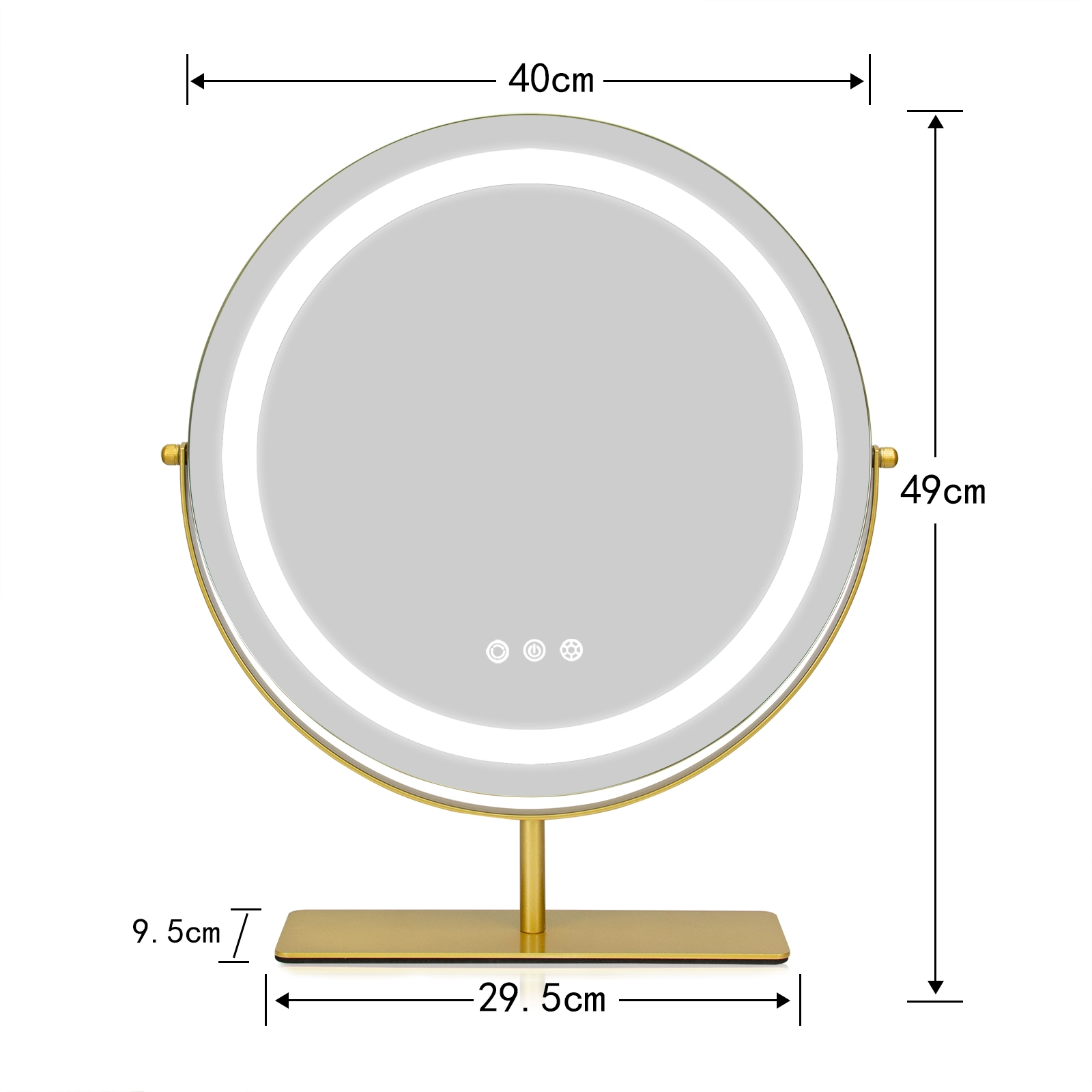 Dressing table LED light makeup mirror desktop rotatable charging large-size smart fill-up makeup mirror Internet celebrity ins style - Image 6