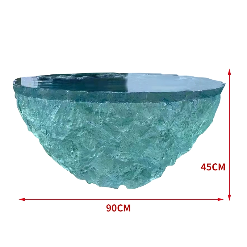 Ocean Heart Round Resin Table – Modern Light Luxury Tea Table for Villa & Hotel - Image 12