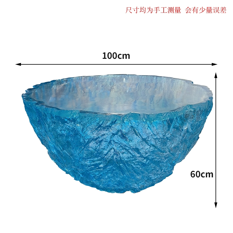 Ocean Heart Round Resin Table – Modern Light Luxury Tea Table for Villa & Hotel - Image 15