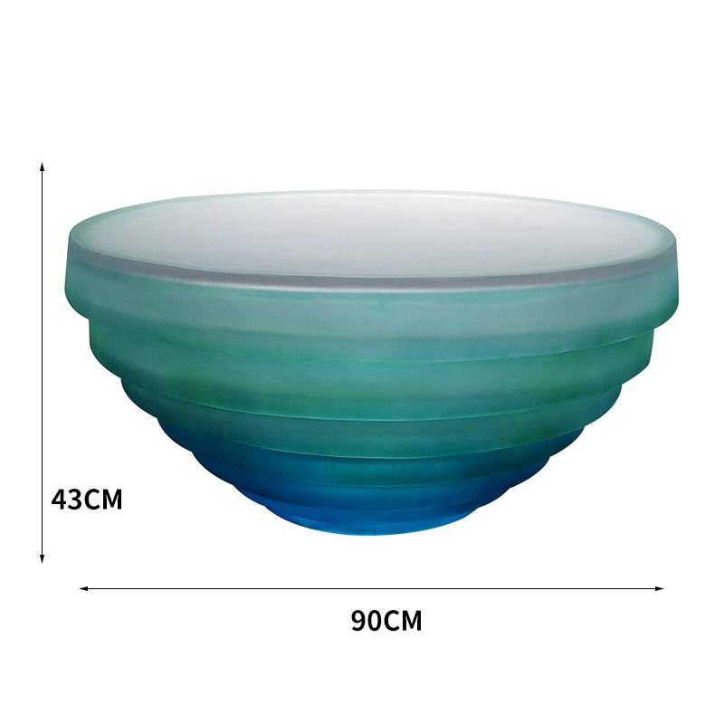 Ocean Heart Round Resin Table – Modern Light Luxury Tea Table for Villa & Hotel - Image 24