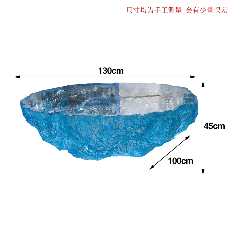 Ocean Heart Round Resin Table – Modern Light Luxury Tea Table for Villa & Hotel - Image 20