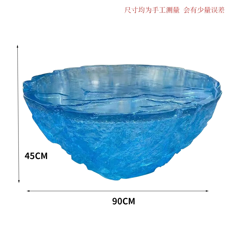 Ocean Heart Round Resin Table – Modern Light Luxury Tea Table for Villa & Hotel - Image 11