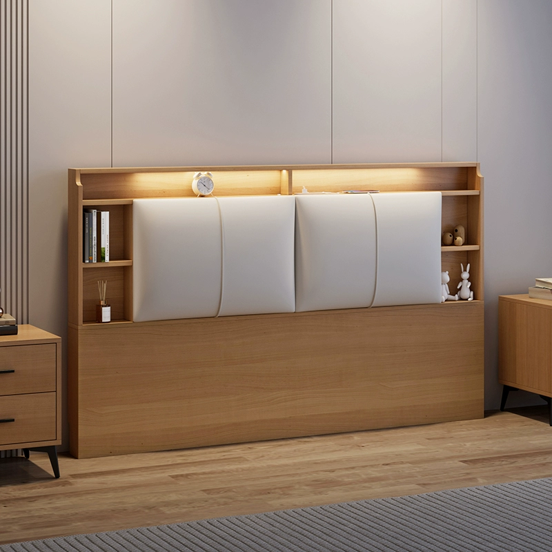 Solid Wood Floor-Standing Headboard – Ecological Leather Soft Backrest for Tatami - Image 9