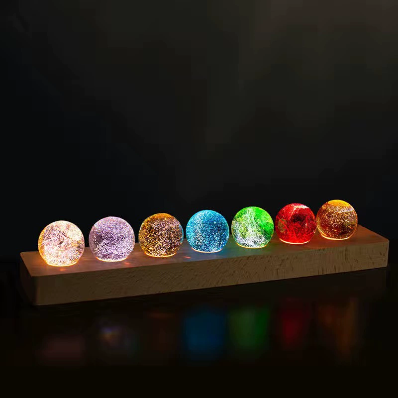 Colorful Glazed Crystal Ball Light – High-End Desktop Ornament & Gift - Image 5