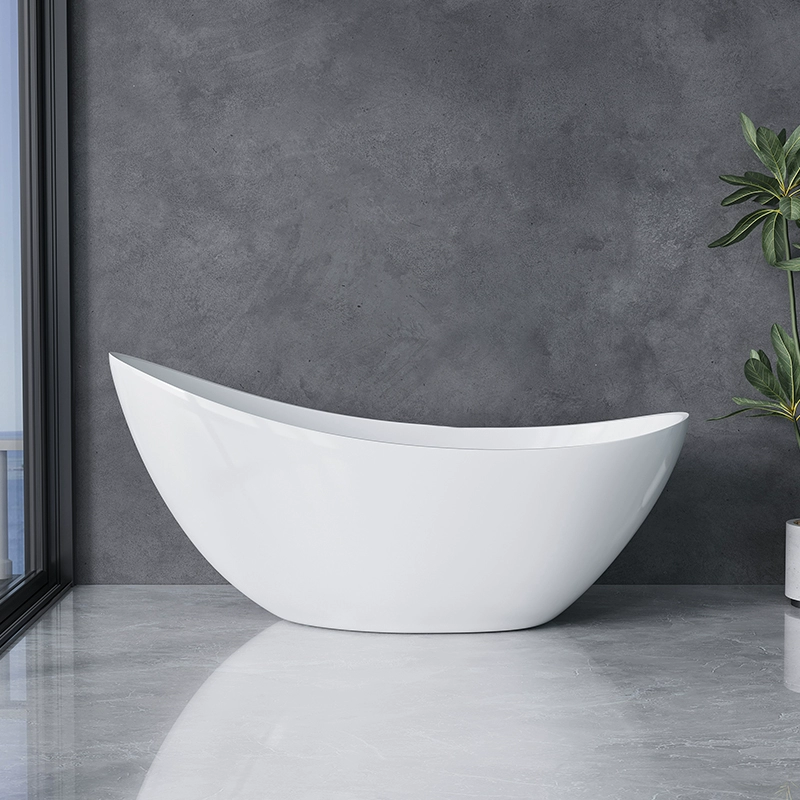 European-Style Moon Bathtub – Thin-Edged Freestanding Acrylic Tub for Homes & Hotels - Image 6