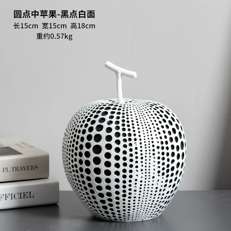 Abstract Polka Dot Apple Ornaments – Light Luxury Art Décor for Living & Study - Image 2