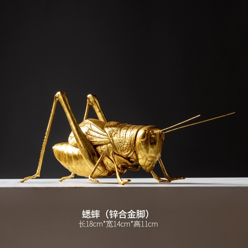 European light luxury simulated golden cricket insect ornament model room study creative designer table soft decoration - Image 6