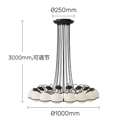 Nordic Art Glass Ball Chandelier - Image 8