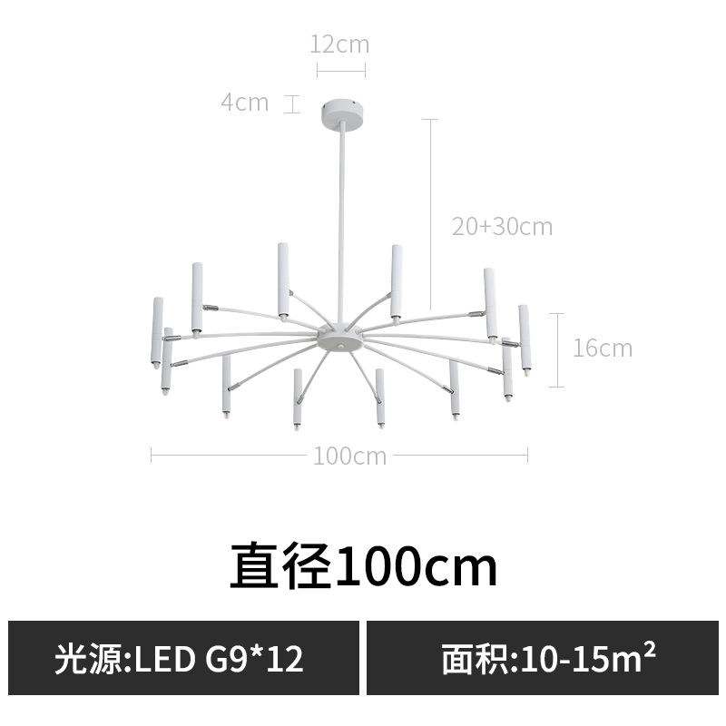 French Black Minimalist Chandelier – Large Nordic Light Luxury Pendant - Image 5