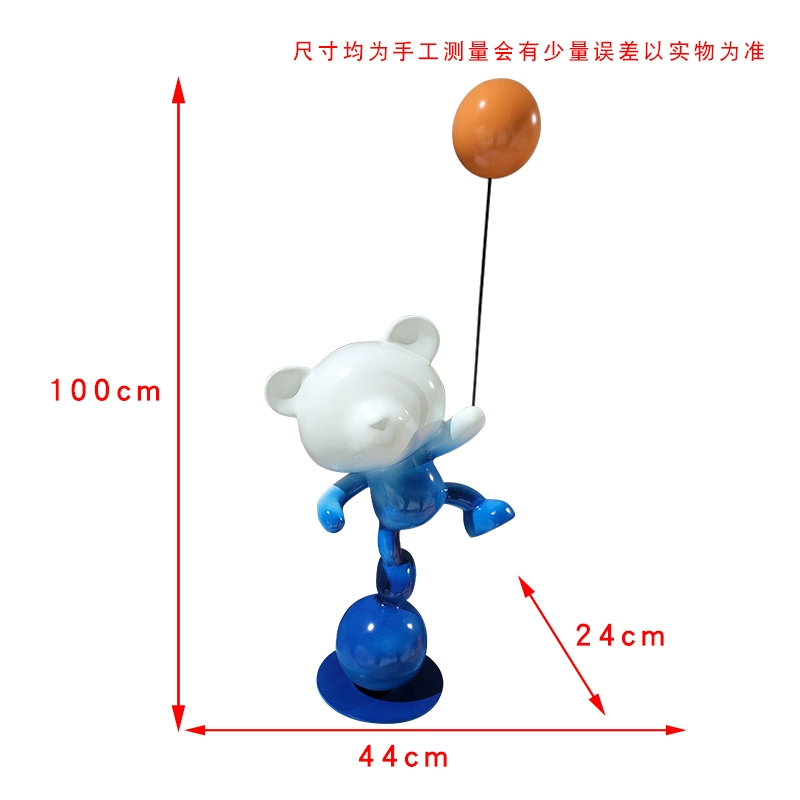 Balloon Bear Art Sculpture – Light Luxury Cartoon Décor for Living Room & Entrance - Image 9