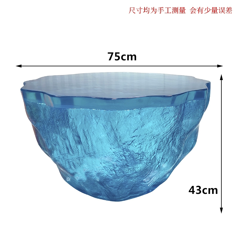 Ocean Heart Round Resin Table – Modern Light Luxury Tea Table for Villa & Hotel - Image 30