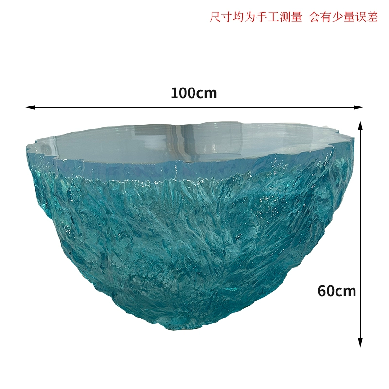 Ocean Heart Round Resin Table – Modern Light Luxury Tea Table for Villa & Hotel - Image 16