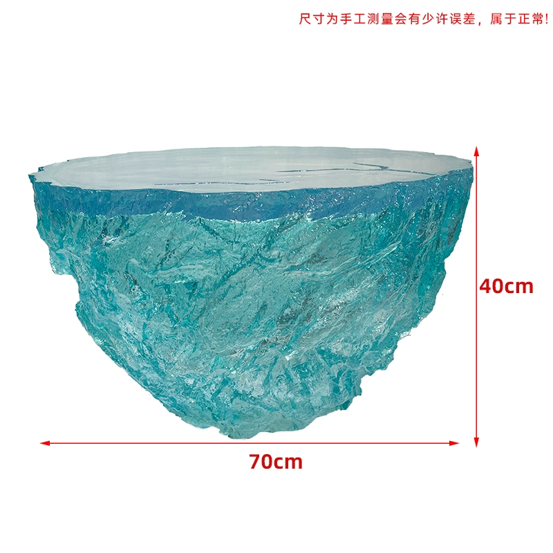 Ocean Heart Round Resin Table – Modern Light Luxury Tea Table for Villa & Hotel - Image 7