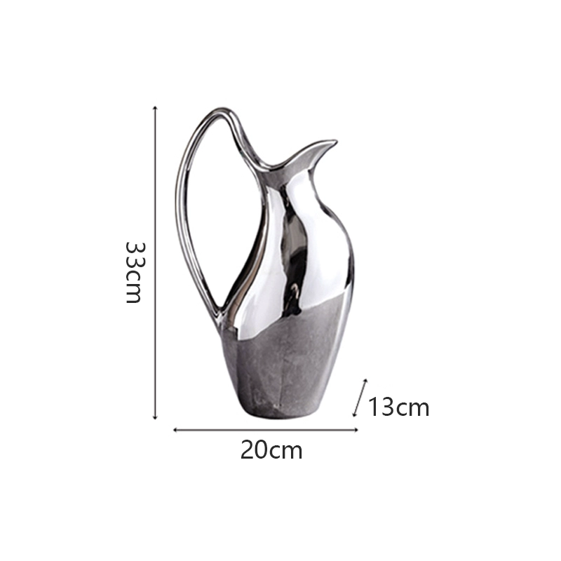 Modern Silver Ceramic Vase – Light Luxury Pot-Shaped Décor - Image 7