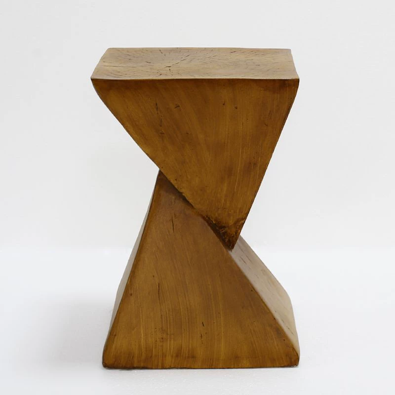 Nordic Imitation Wood Grain Side Table – Minimalist Magnesium Oxide Art Piece - Image 8