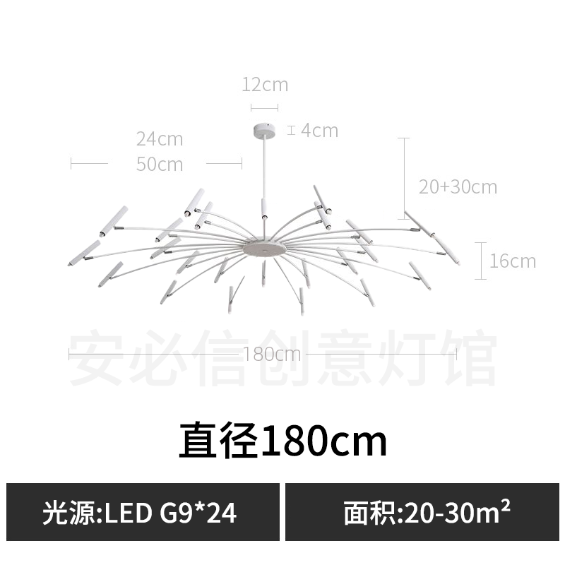 French Black Minimalist Chandelier – Large Nordic Light Luxury Pendant - Image 9