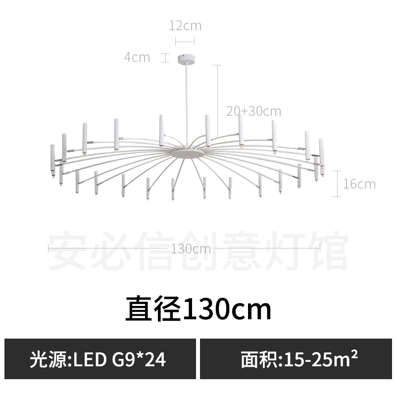 French Black Minimalist Chandelier – Large Nordic Light Luxury Pendant - Image 6