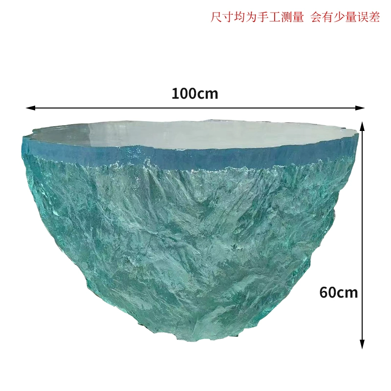 Ocean Heart Round Resin Table – Modern Light Luxury Tea Table for Villa & Hotel - Image 17