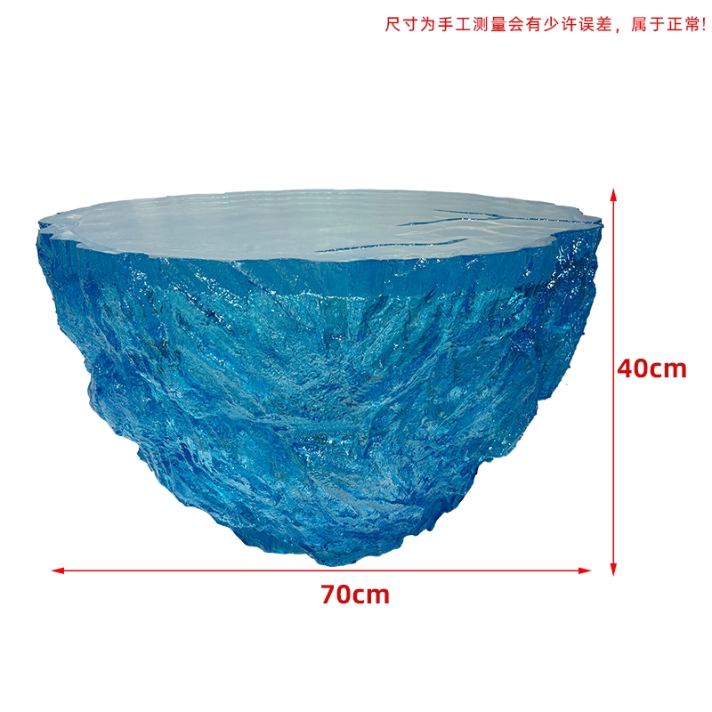 Ocean Heart Round Resin Table – Modern Light Luxury Tea Table for Villa & Hotel - Image 6
