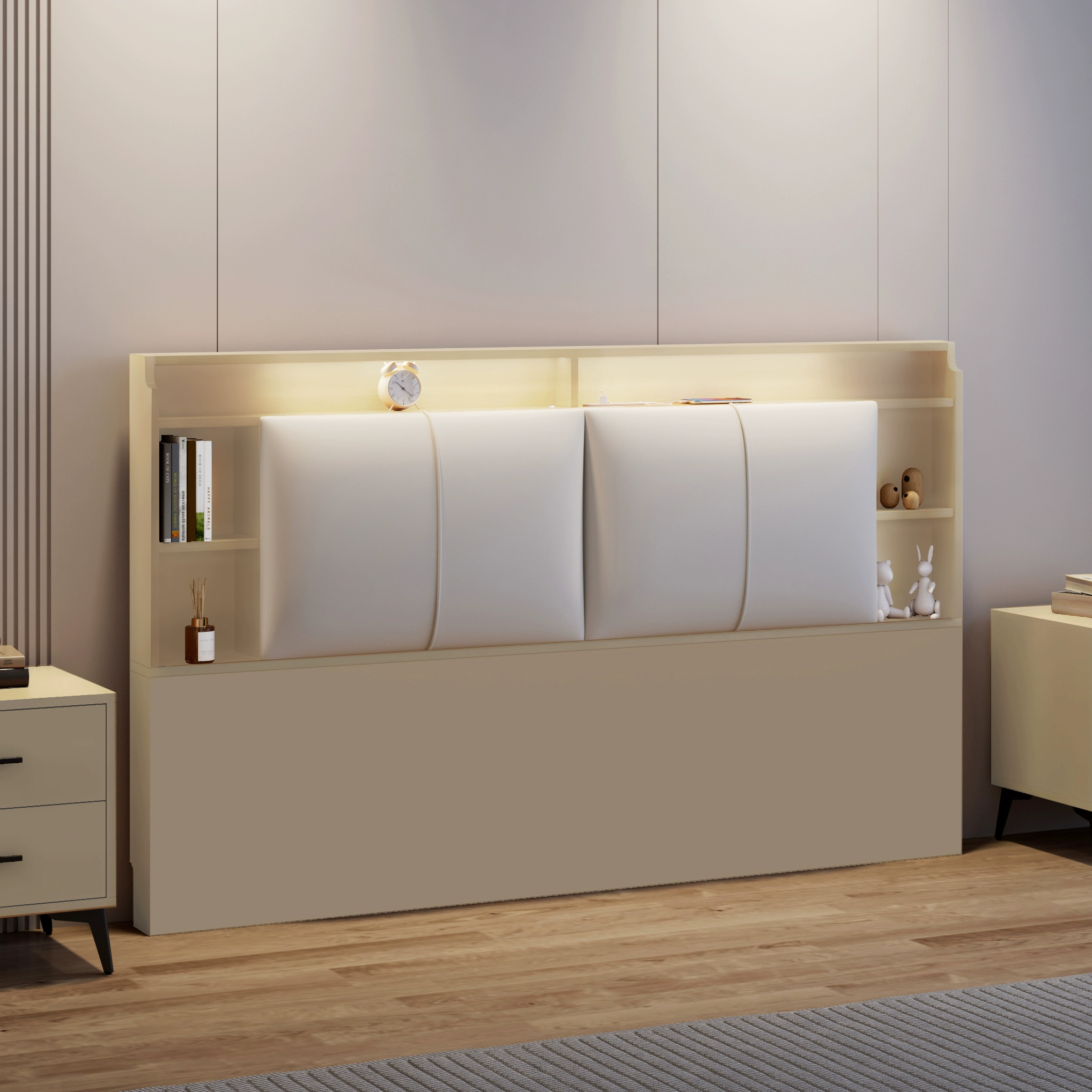 Solid Wood Floor-Standing Headboard – Ecological Leather Soft Backrest for Tatami - Image 11