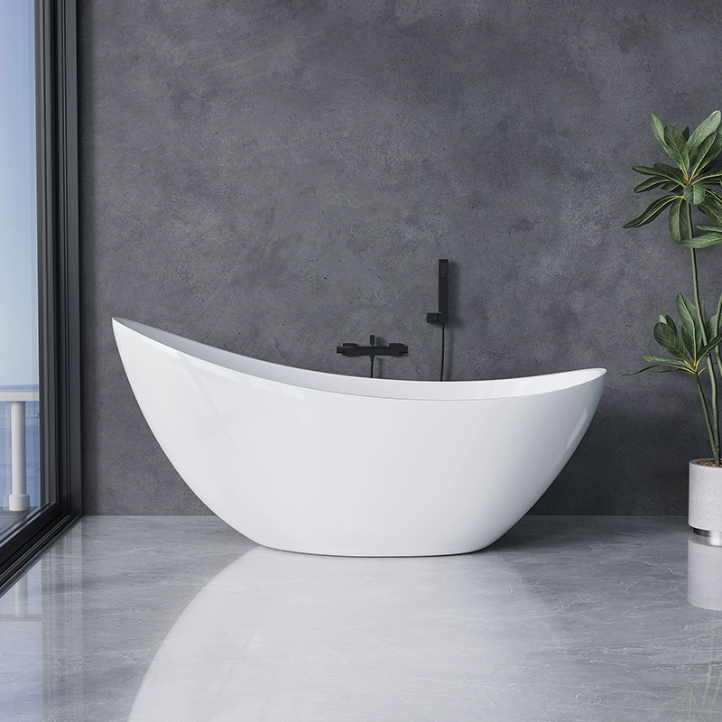 European-Style Moon Bathtub – Thin-Edged Freestanding Acrylic Tub for Homes & Hotels - Image 8