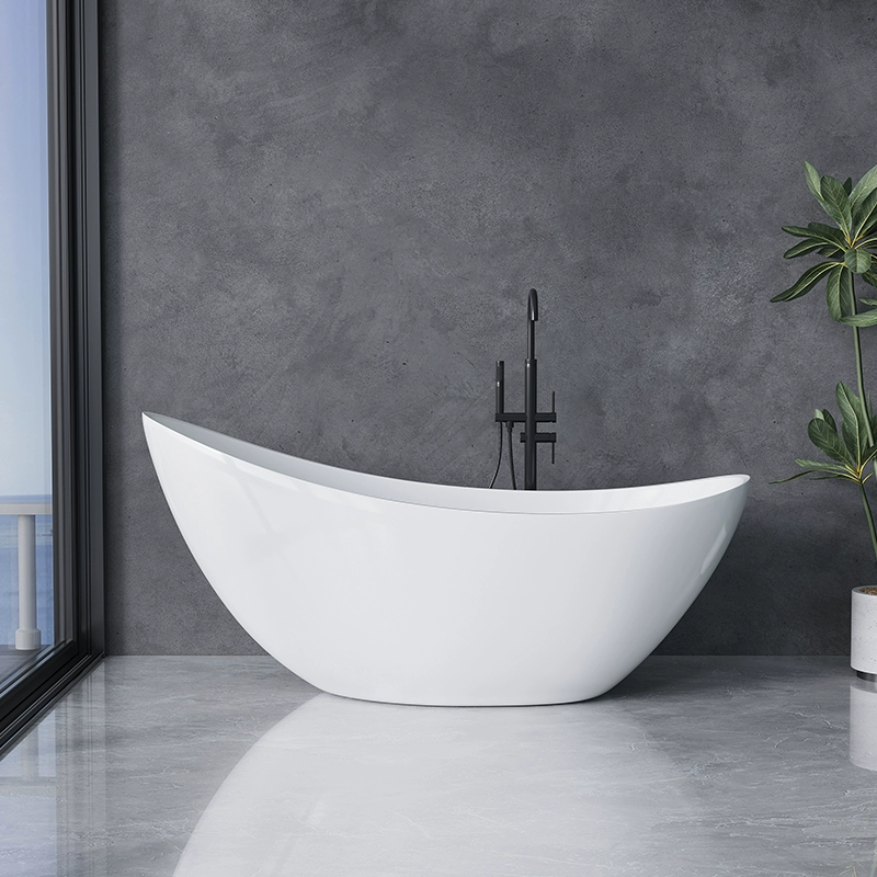 European-Style Moon Bathtub – Thin-Edged Freestanding Acrylic Tub for Homes & Hotels - Image 7