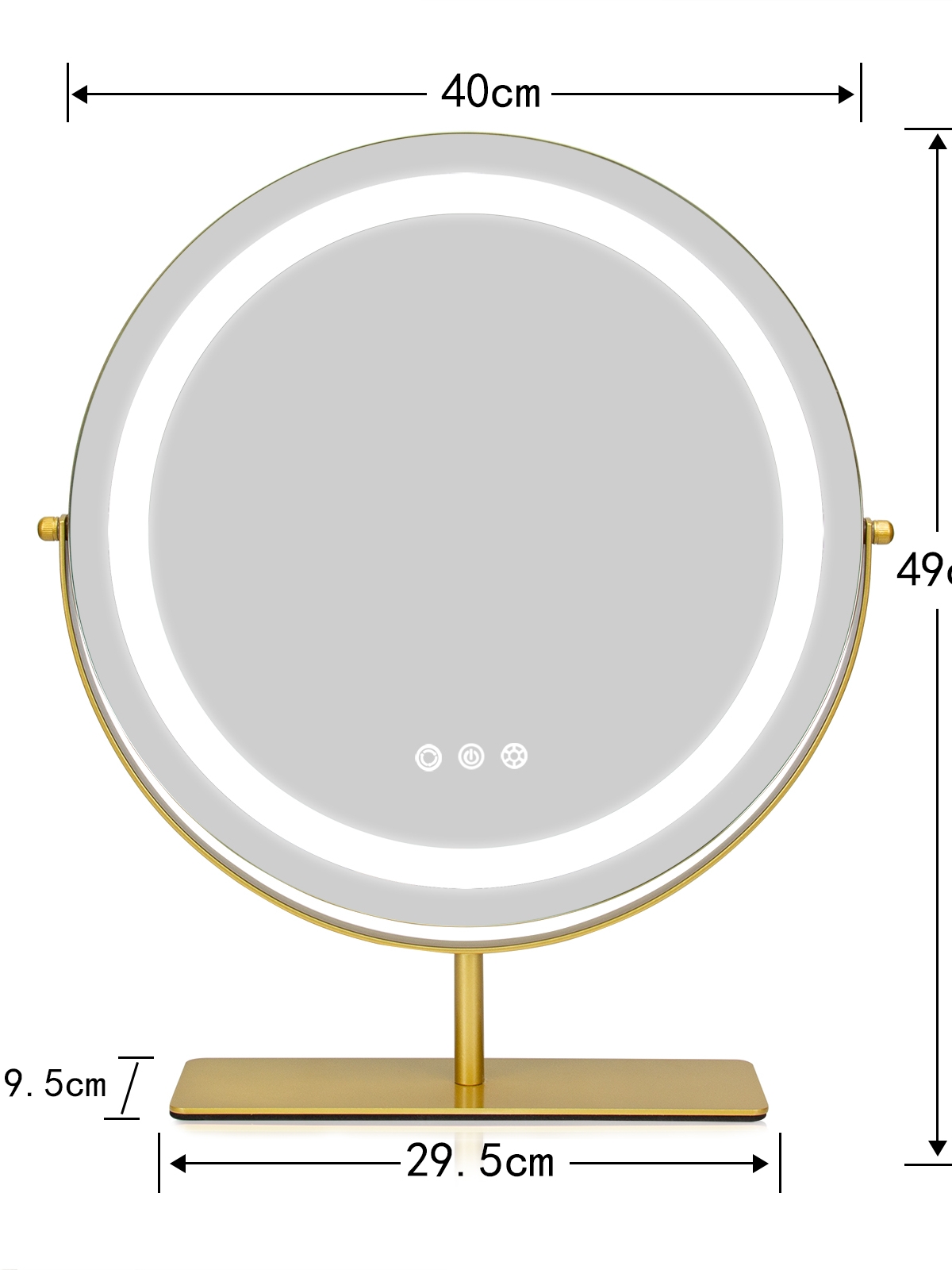 Dressing table LED light makeup mirror desktop rotatable charging large-size smart fill-up makeup mirror Internet celebrity ins style - Image 3