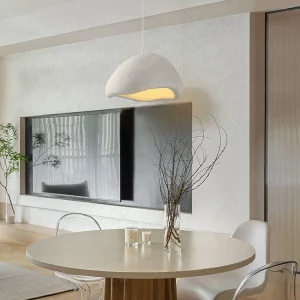 Wasabi-Style Cream Pendant Light – French Designer Chandelier for Dining & Bar