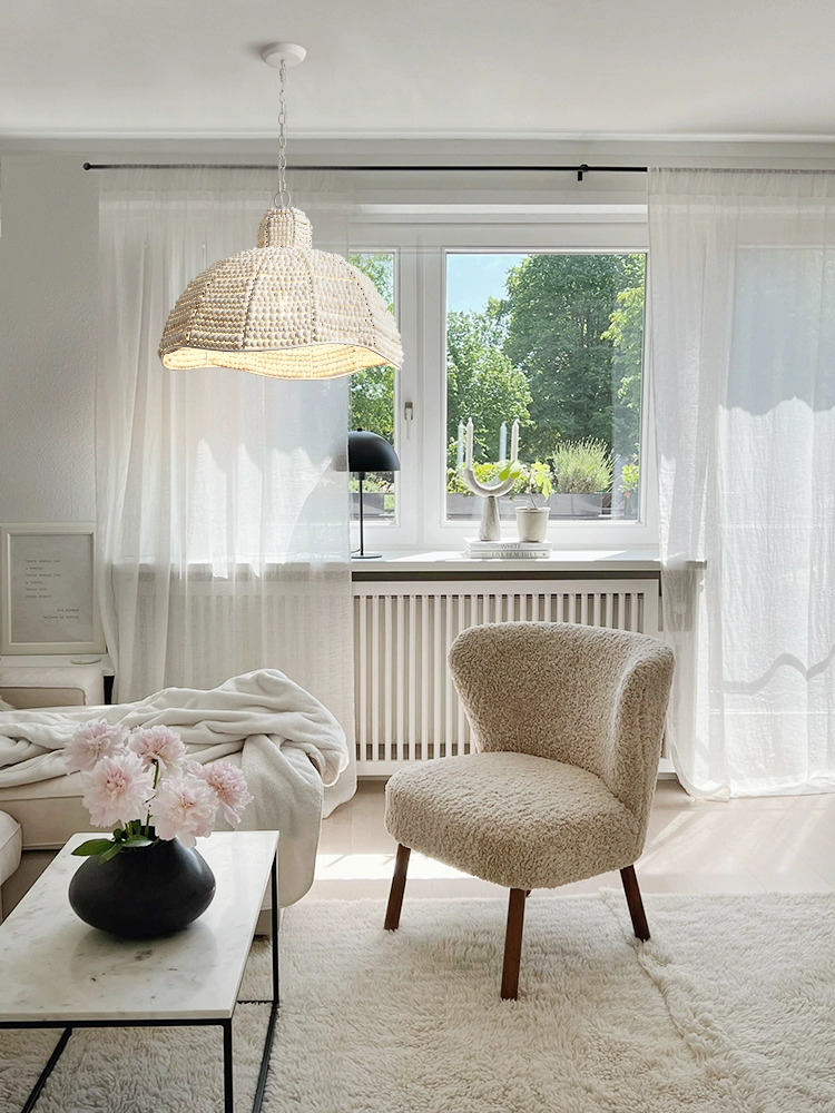 Handmade Wooden Bead Chandelier – French Retro Island & Bedroom Light