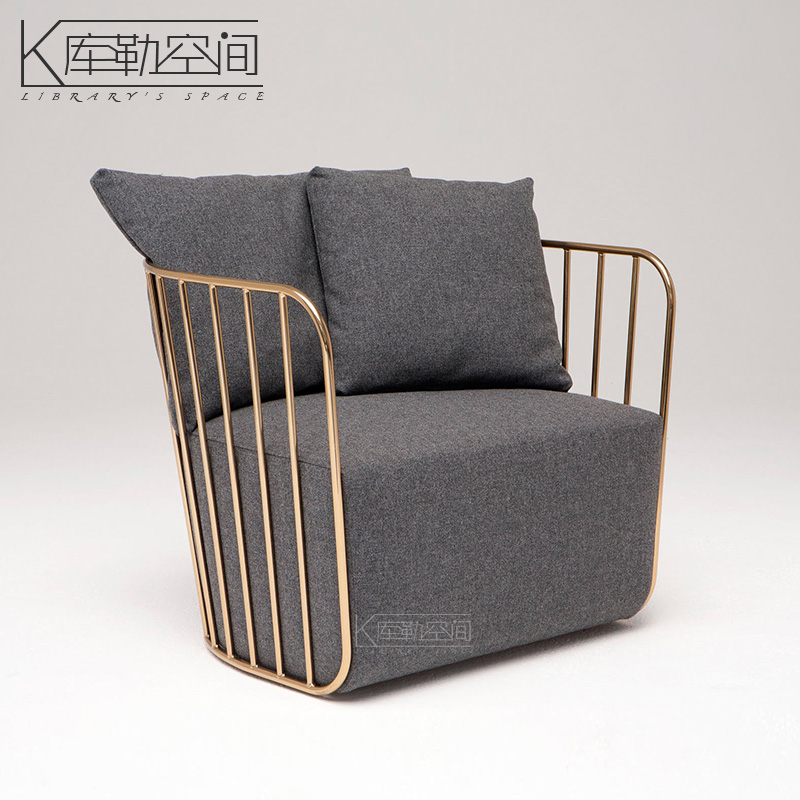 Nordic Fabric Sofa Chair – Modern Reception & Store Lounge Seating - Image 2