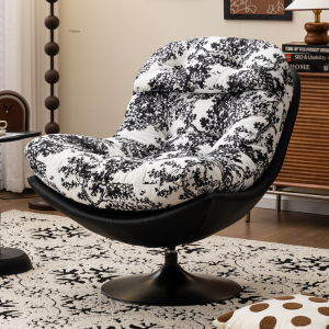 Eggshell Designer Swivel Chair – Light Luxury Lazy Lounge for Living & Balcony