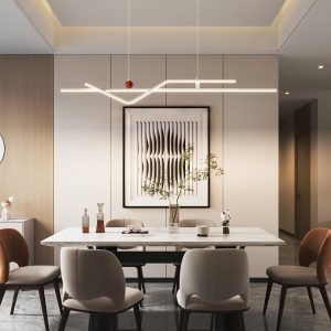 2025 Modern Linear Dining Chandelier – Smart LED Designer Pendant