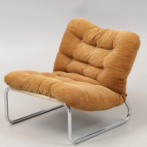 Nordic Retro Corduroy Lounge Chair – Bauhaus Lazy Seat for Small Spaces