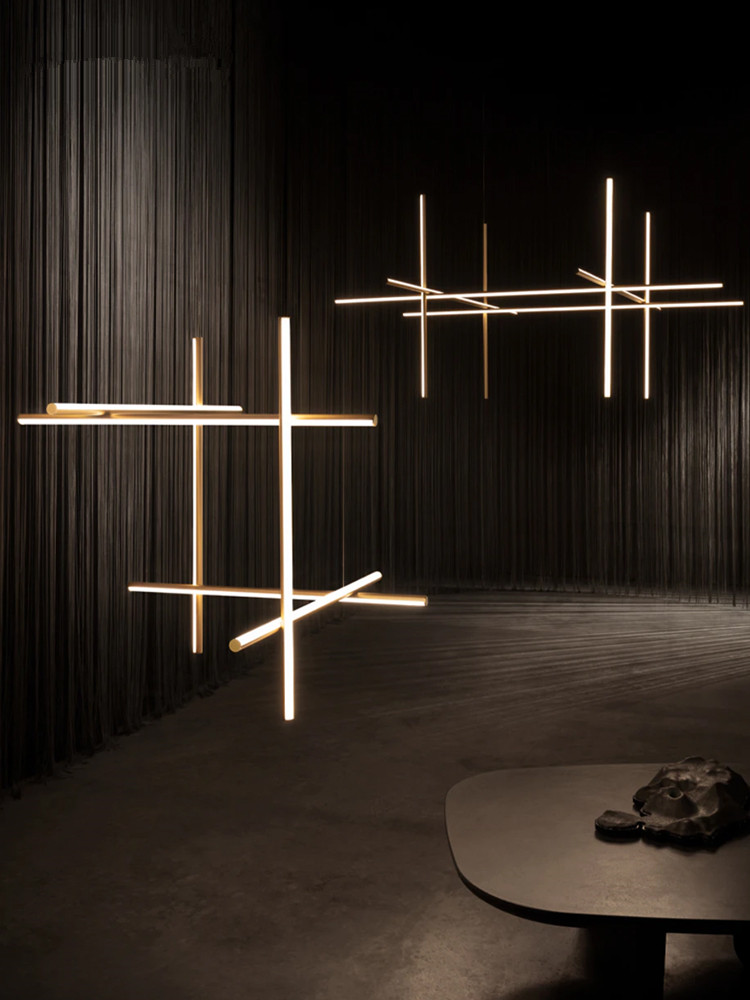 Minimalist Designer Chandelier with Creative Lines - Image 3