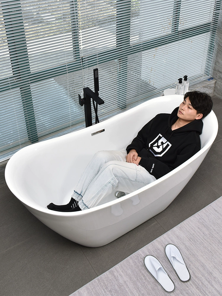 European-Style Freestanding Acrylic Bathtub – Thin Edge Modern Design for Homes & Hotels - Image 2