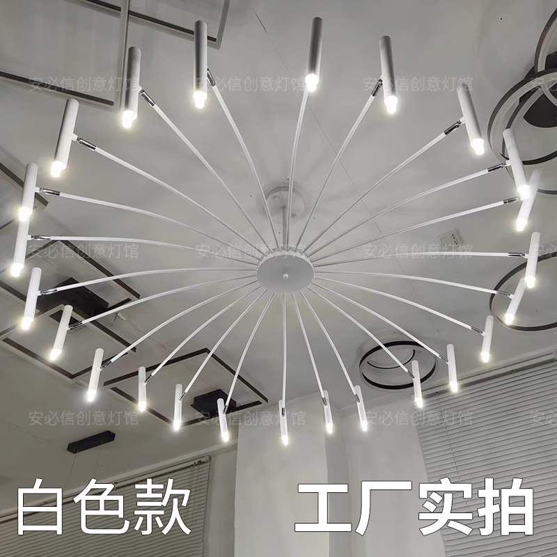 French Black Minimalist Chandelier – Large Nordic Light Luxury Pendant - Image 2