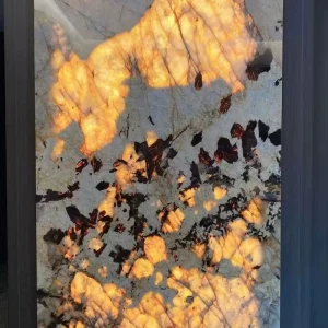Natural Translucent Luxury Stone Panel – Backlit Marble Wall for Villas & Entrances