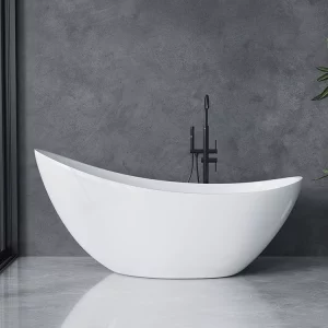 European-Style Moon Bathtub – Thin-Edged Freestanding Acrylic Tub for Homes & Hotels