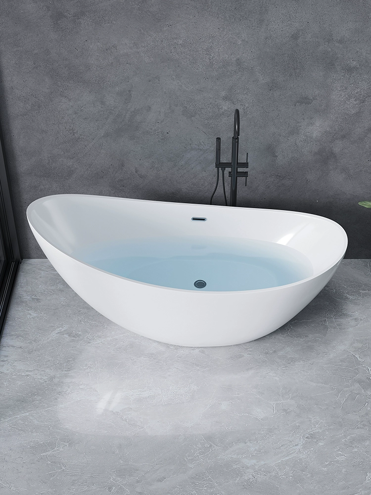 European-Style Moon Bathtub – Thin-Edged Freestanding Acrylic Tub for Homes & Hotels - Image 4