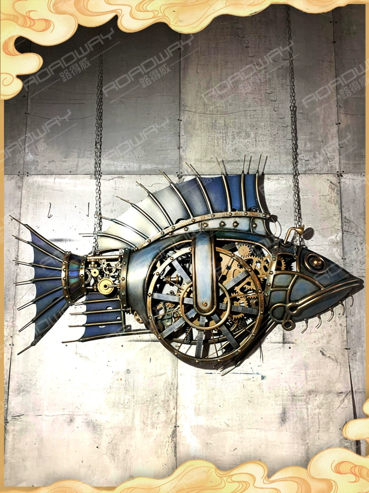 Steampunk Mechanical Fish Wall Art – Retro Industrial Metal Wall Hanging