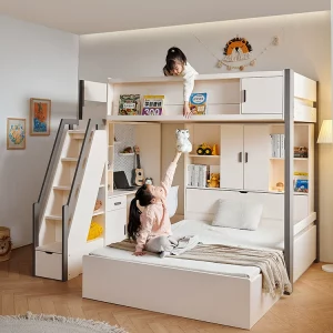 Multifunctional Double Bunk Bed – Space-Saving Loft Bed for Kids & Adults