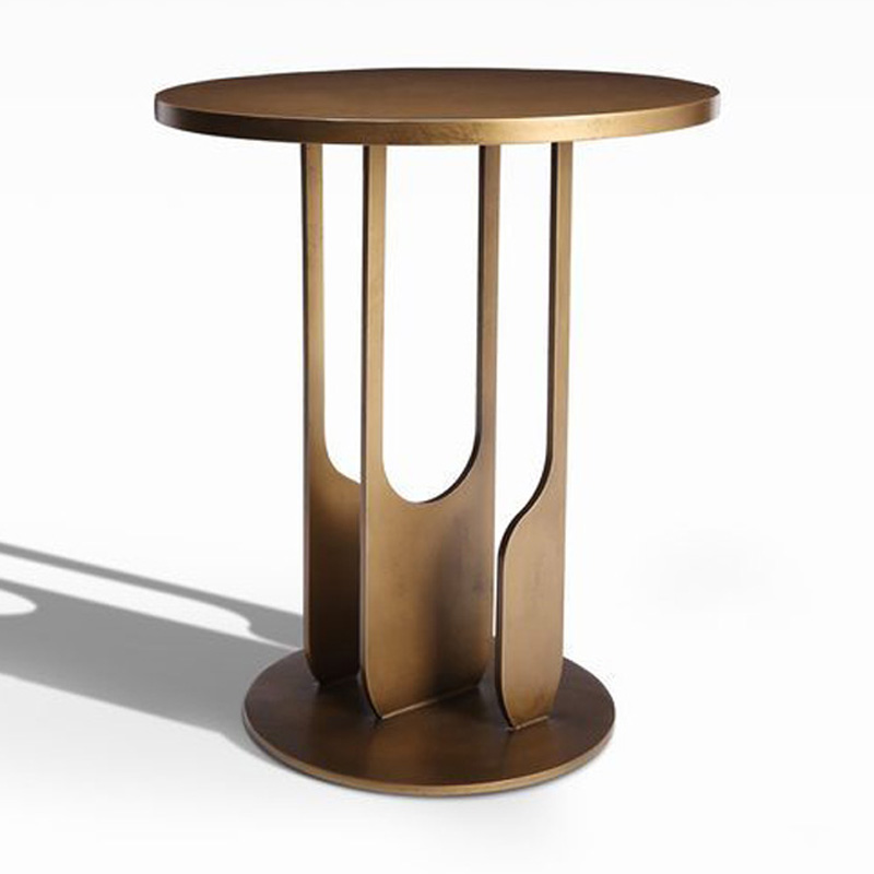 Italian Modern Round Side Table – Light Luxury Stainless Steel Design - Image 3