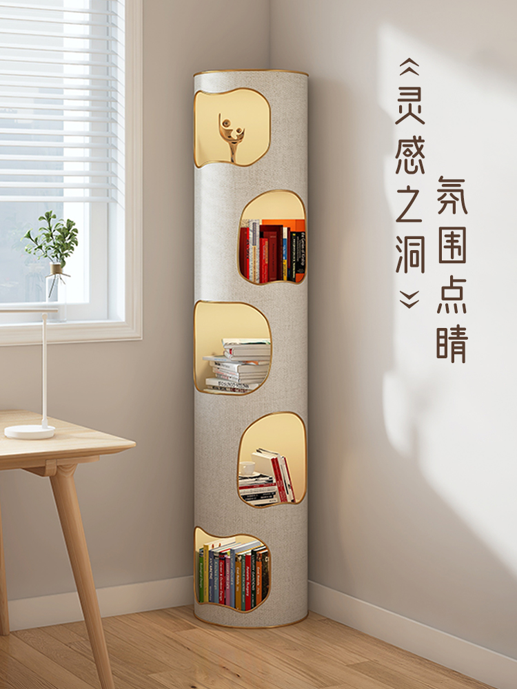 Modern Tree-Hole Bookcase – Vertical Narrow Storage Cabinet - Image 2