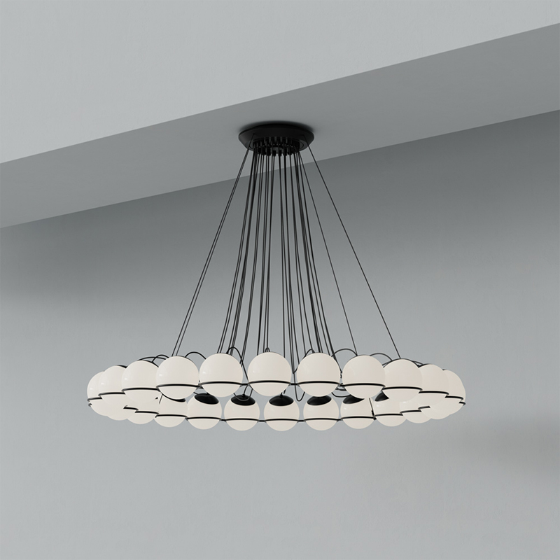 Nordic Art Glass Ball Chandelier