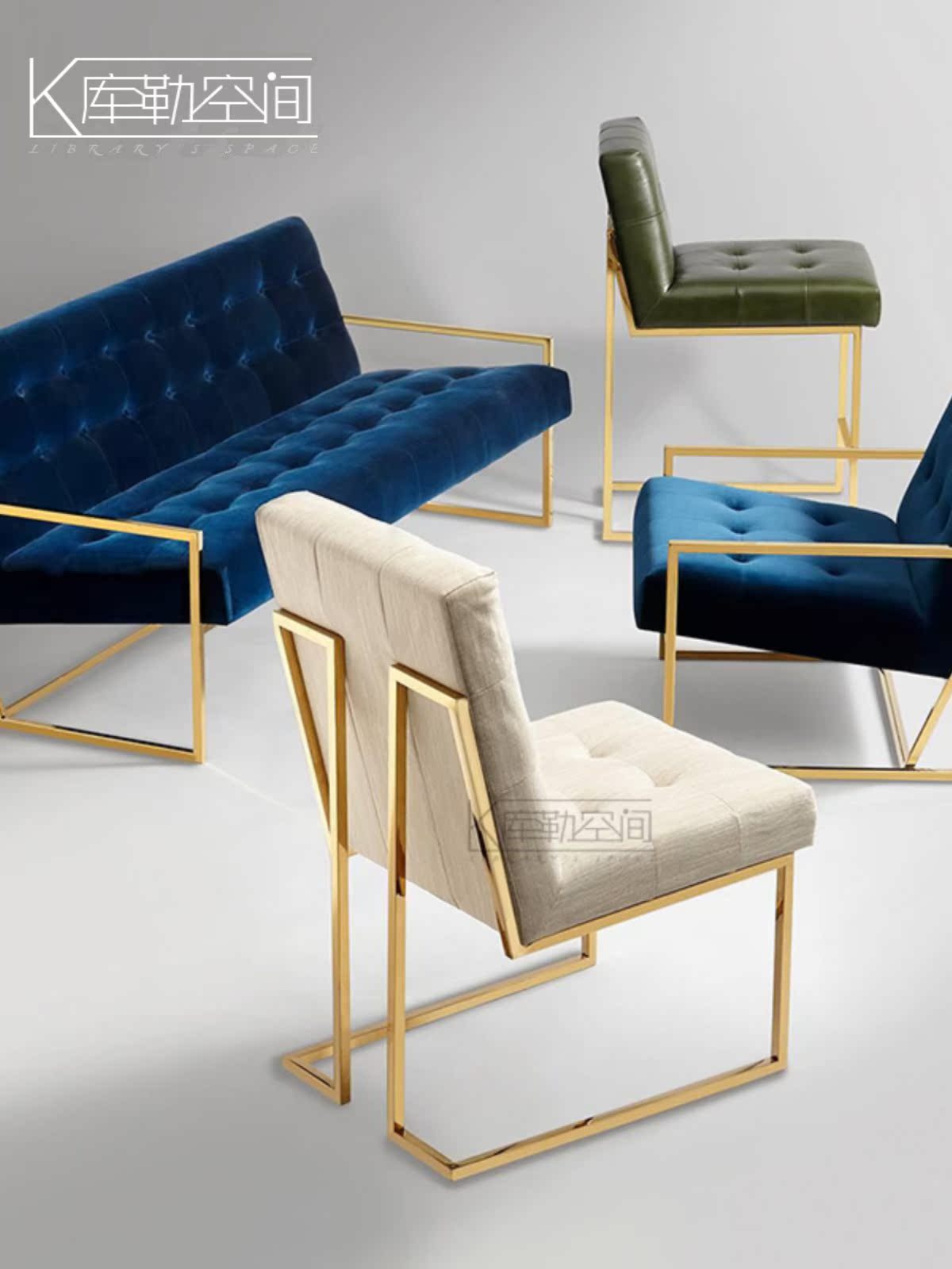 Light Luxury Metal Frame Lounge Chair - Image 3