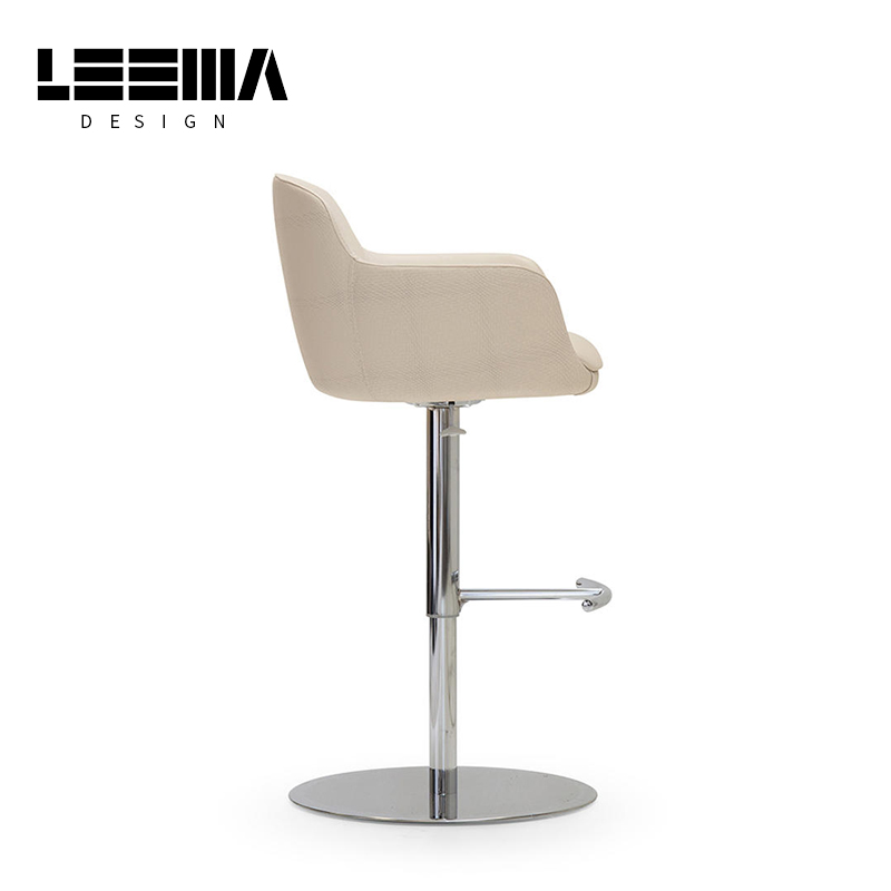 Italian Minimalist Leather Bar Chair – Rotating Lift Stool for Modern Spaces - Image 4