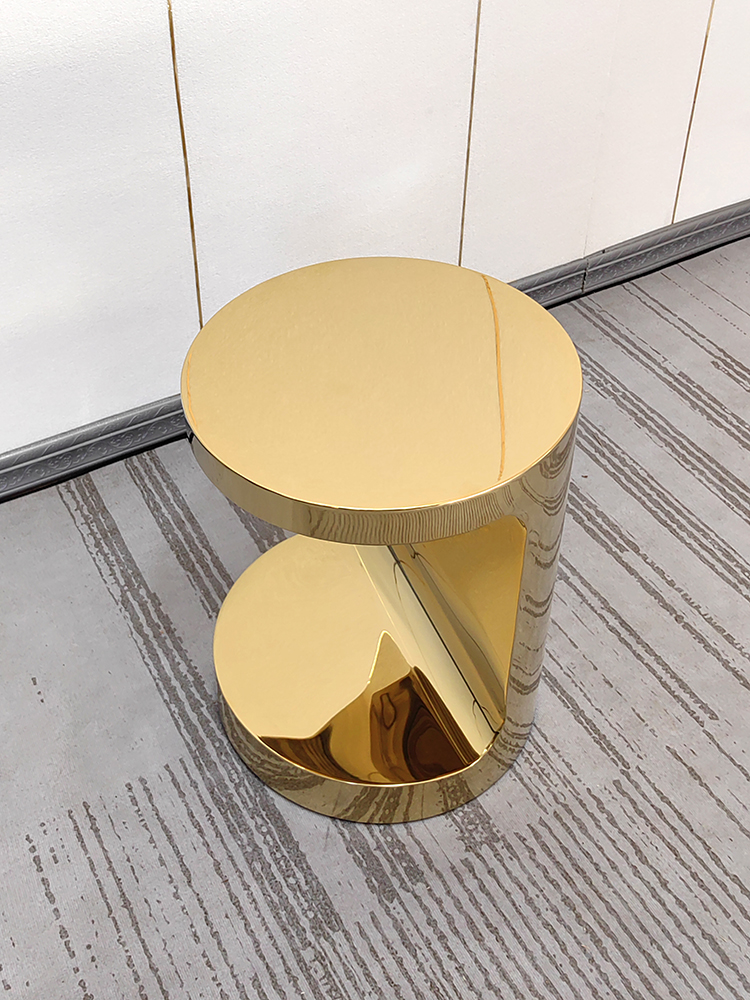 Light Luxury C-Shaped Mirror Side Table - Image 3