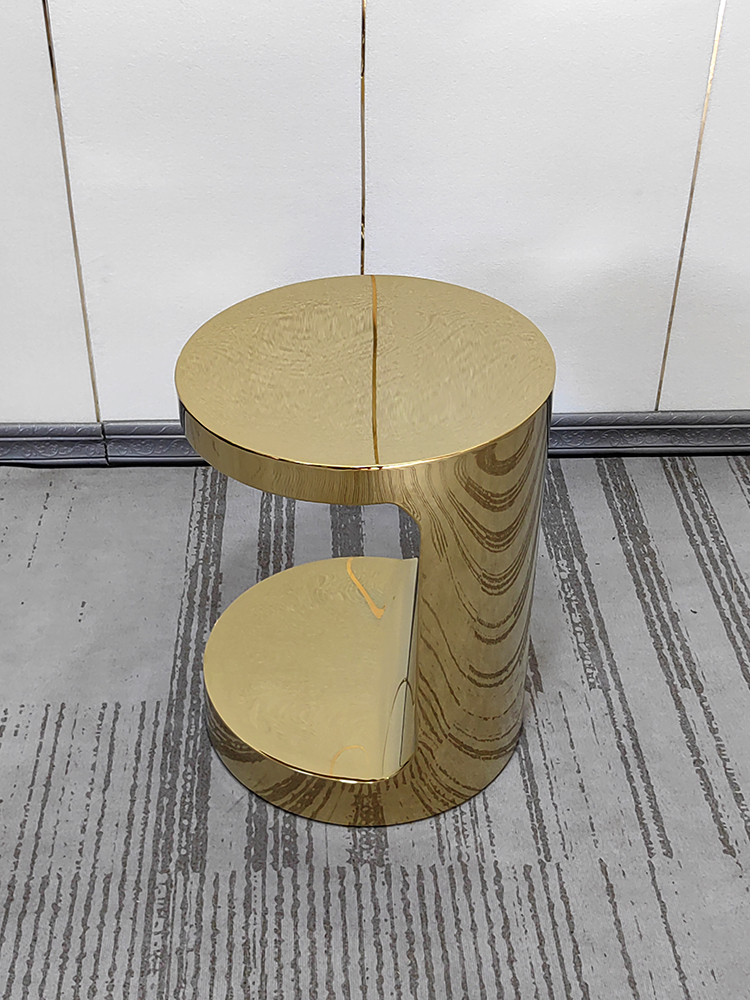 Light Luxury C-Shaped Mirror Side Table - Image 2