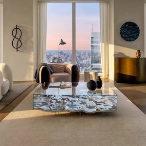 MathieuLehanneur temperatured ultra-white glass acrylic tea table