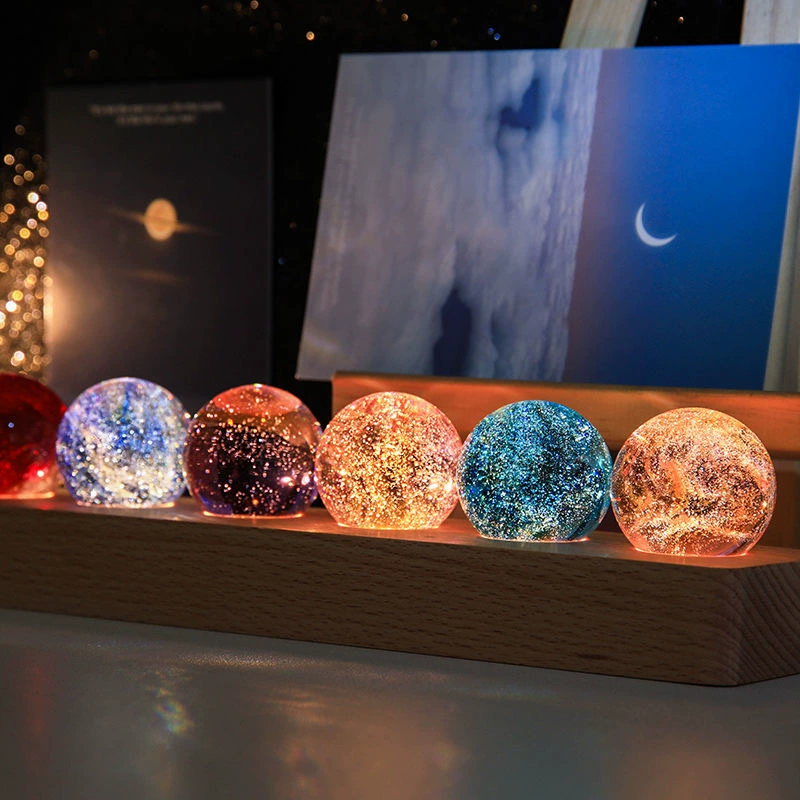 Colorful Glazed Crystal Ball Light – High-End Desktop Ornament & Gift - Image 2